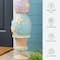 Glitzhome® 30.5" Easter Resin Macaron Stacked Egg & Bunny Porch Decor
